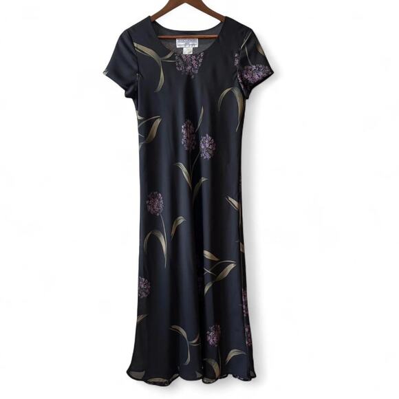 Jessica Howard Petite Black Floral Maxi Dress – Size 14P - Picture 4 of 8